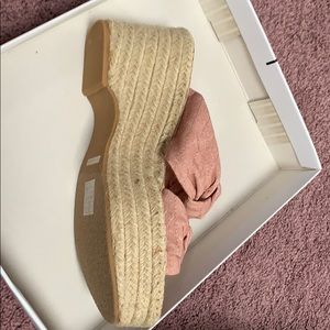 Blush linen wedges